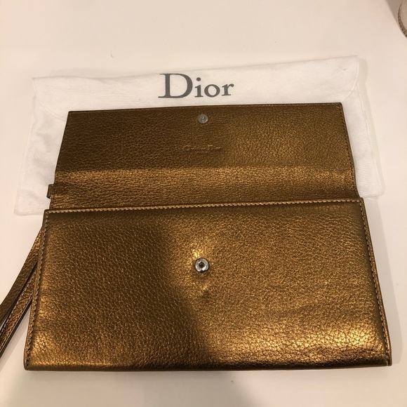 NWT!!! DIOR Gold Metallic Wristlet - Picture 5 of 8